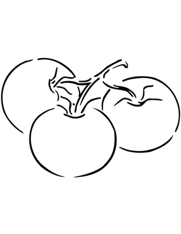 Three Tomatoes Coloring Page